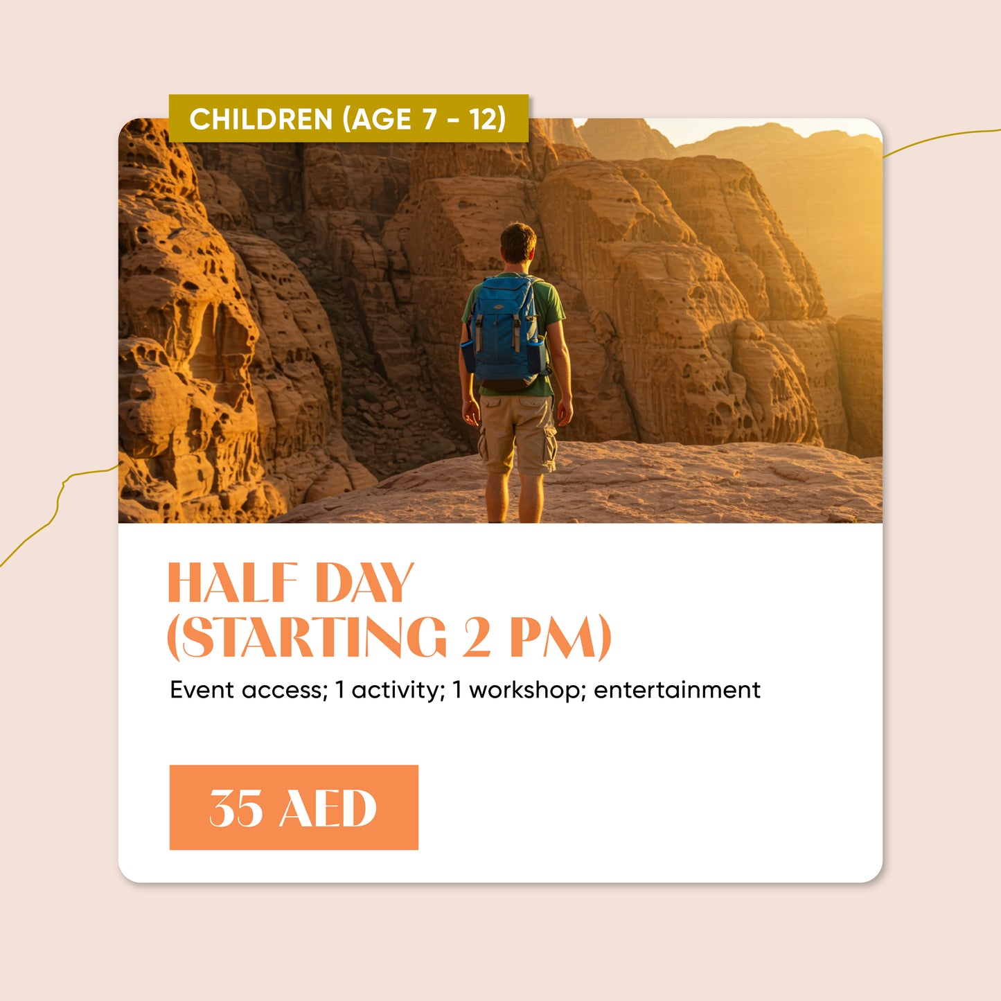 Half day package (starting 2 pm)